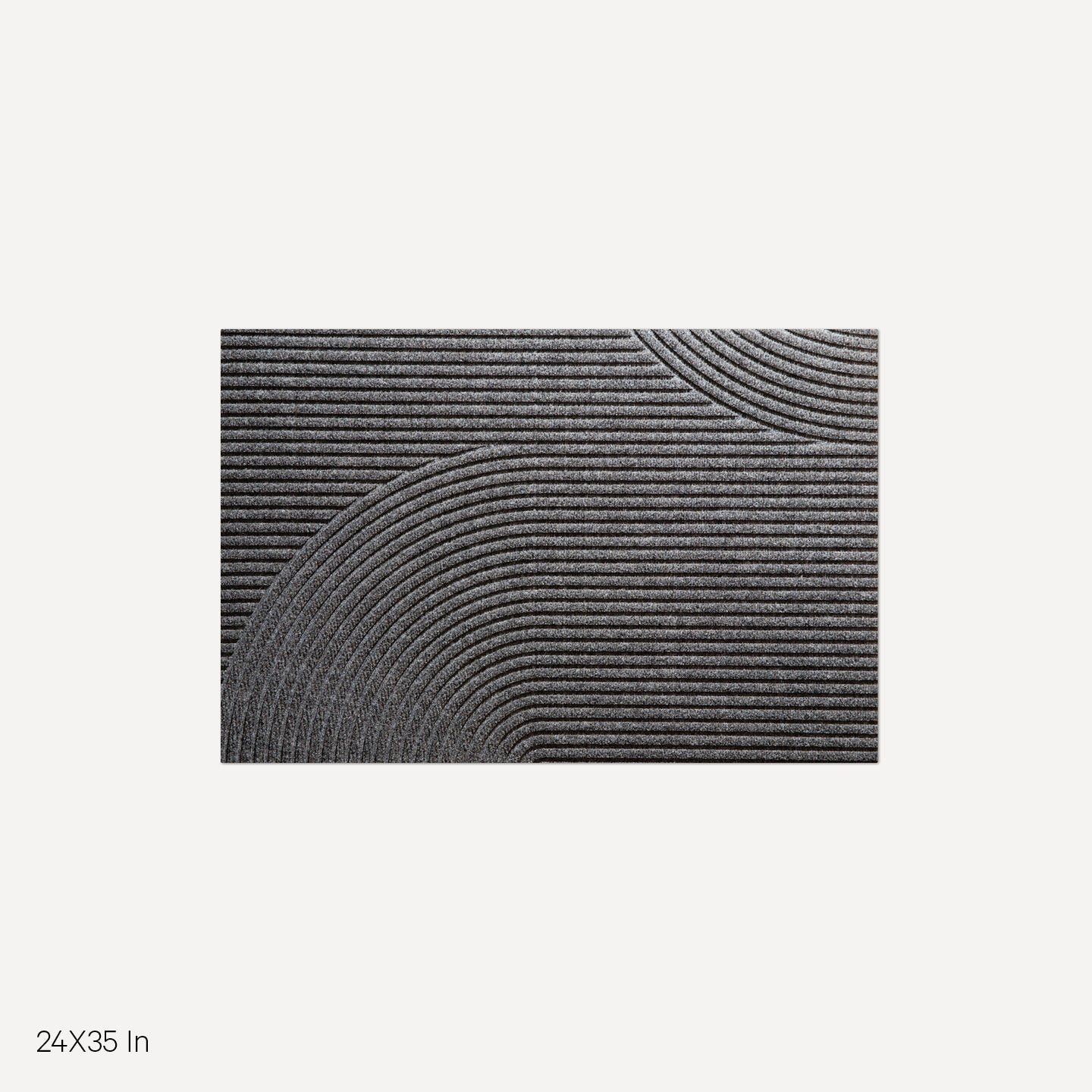 Heymat Stein grey doormat with a textured surface, designed for indoor and outdoor use, size 24x35 inches