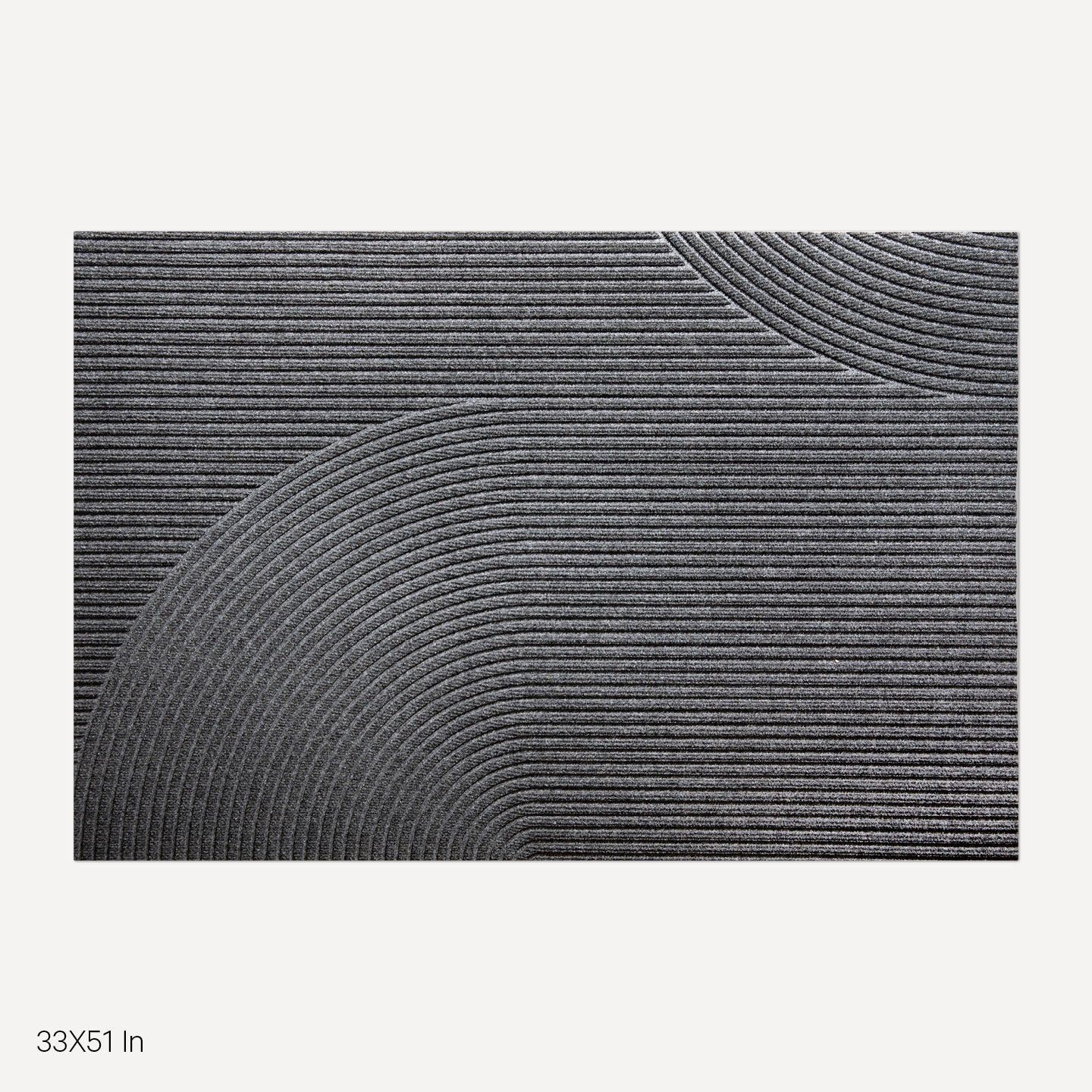 Heymat Stein grey doormat with a textured surface, designed for indoor and outdoor use, size 33X51 inches